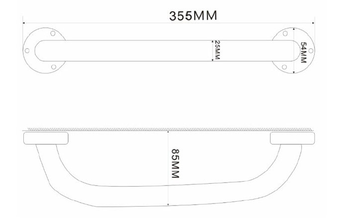 Støttegreb 30 cm krom